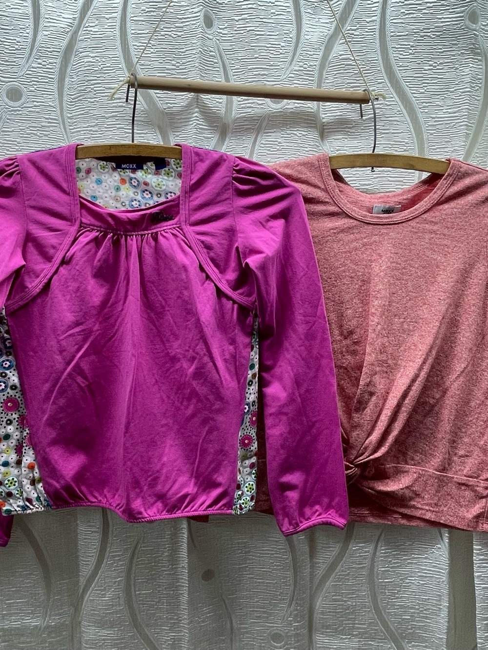 Mexx Long Sleeve Tops‎ Girls XL 10 Magenta Rose Floral Knot Front Set
